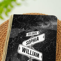 The Night We Met Couple Star Map Custom Name Street Sign - Personalized Book Lamp