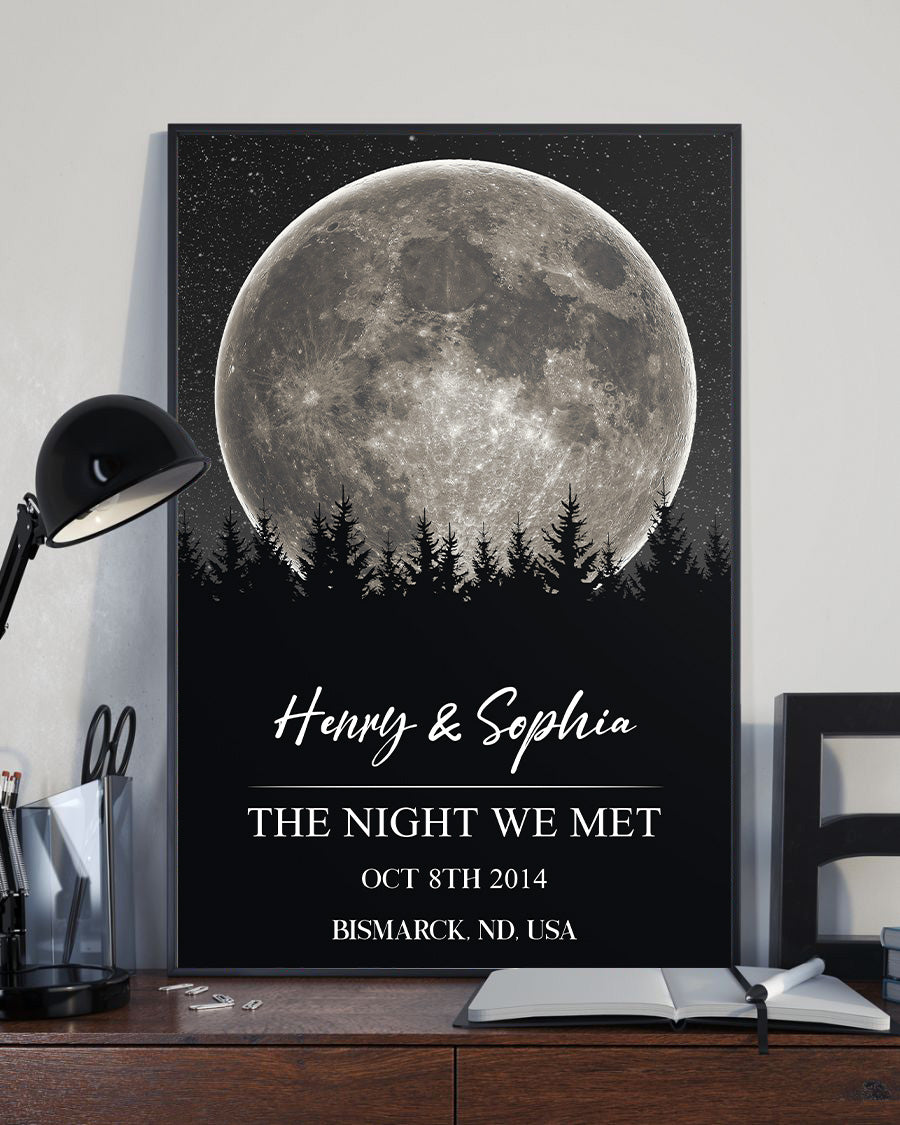 The Night We Met Custom Moon Phase - Personalized Poster