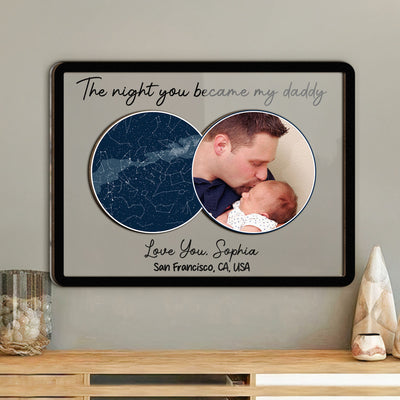 The Night You Became My Daddy New Dad Gift - Personalized Photo Wood And Acrylic Wall Art
