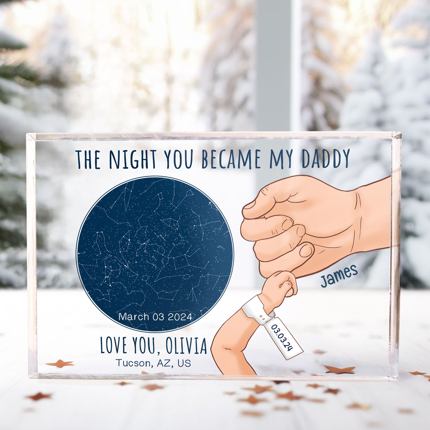 The Night You Became My Daddy - Personalized Rectangle Acrylic Plaque