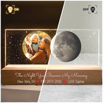 The Night You Became My Mommy Moon Phase - Personalized Photo LED Night Light