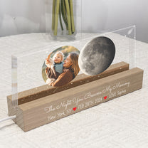 The Night You Became My Mommy Moon Phase - Personalized Photo LED Night Ligh