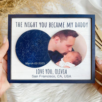 The Night You Became My Daddy - Personalized 2 Layers Wooden Photo Plaque