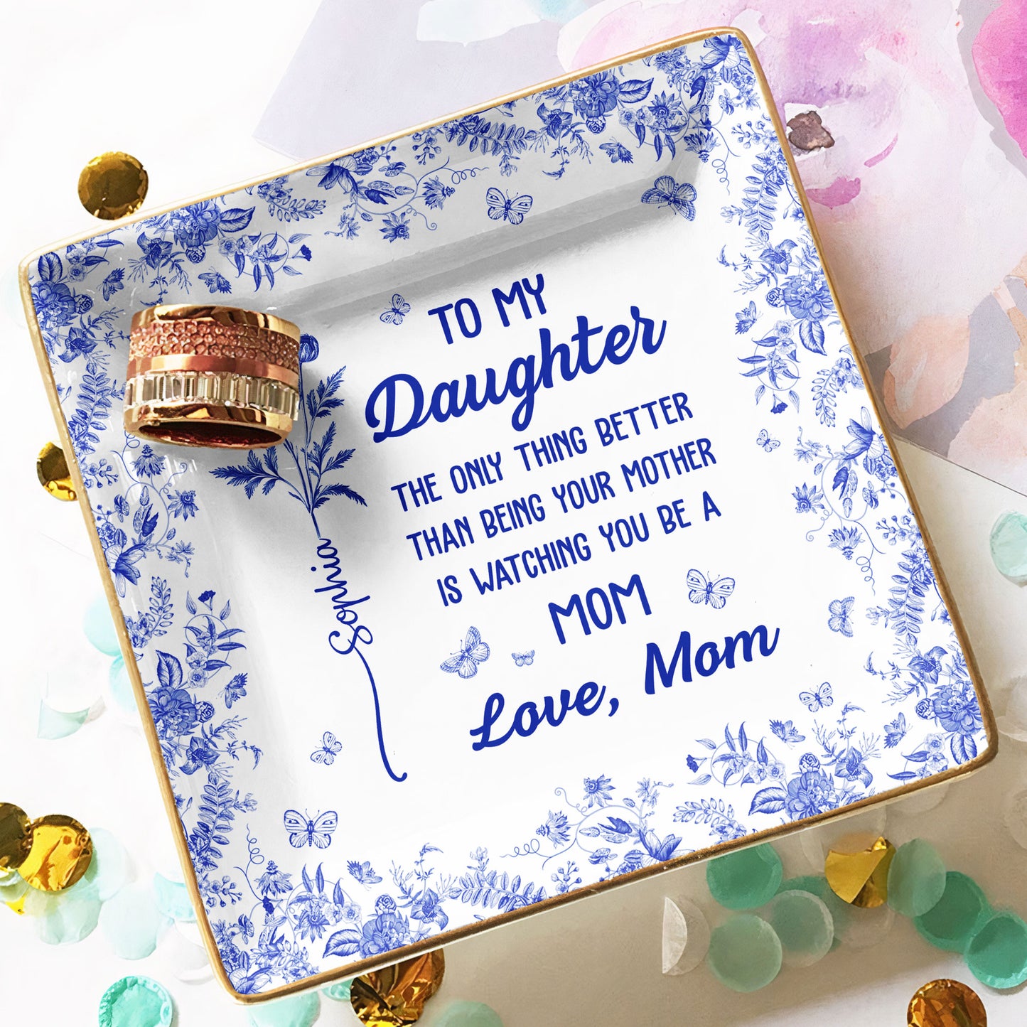 The Only Thing Better Than Being Your Mother Is Watching You Be A Mom - Personalized Jewelry Dish