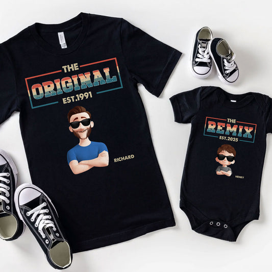 The Original The Remix - Personalized Matching Shirt And Baby Bodysuit