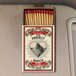 The Perfect Match - Vintage Photo Gifts For Couples - Personalized Wooden Photo Car Visor Clip