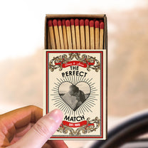 The Perfect Match - Vintage Photo Gifts For Couples - Personalized Wooden Photo Car Visor Clip