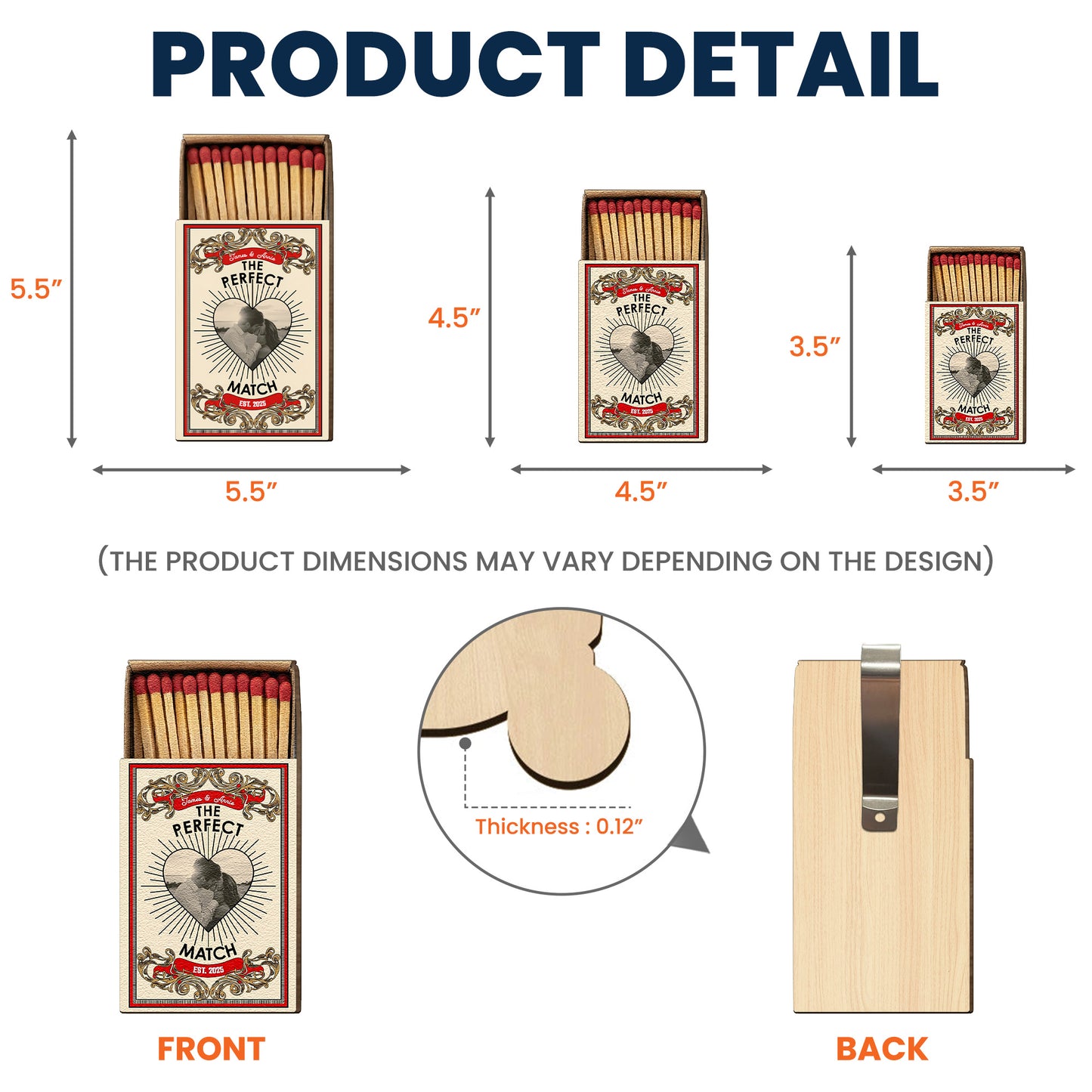 The Perfect Match - Vintage Photo Gifts For Couples - Personalized Wooden Photo Car Visor Clip