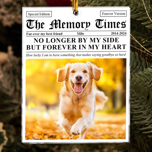 The Pet Memorial Times Newspaper - Personalized Acrylic Photo Ornament