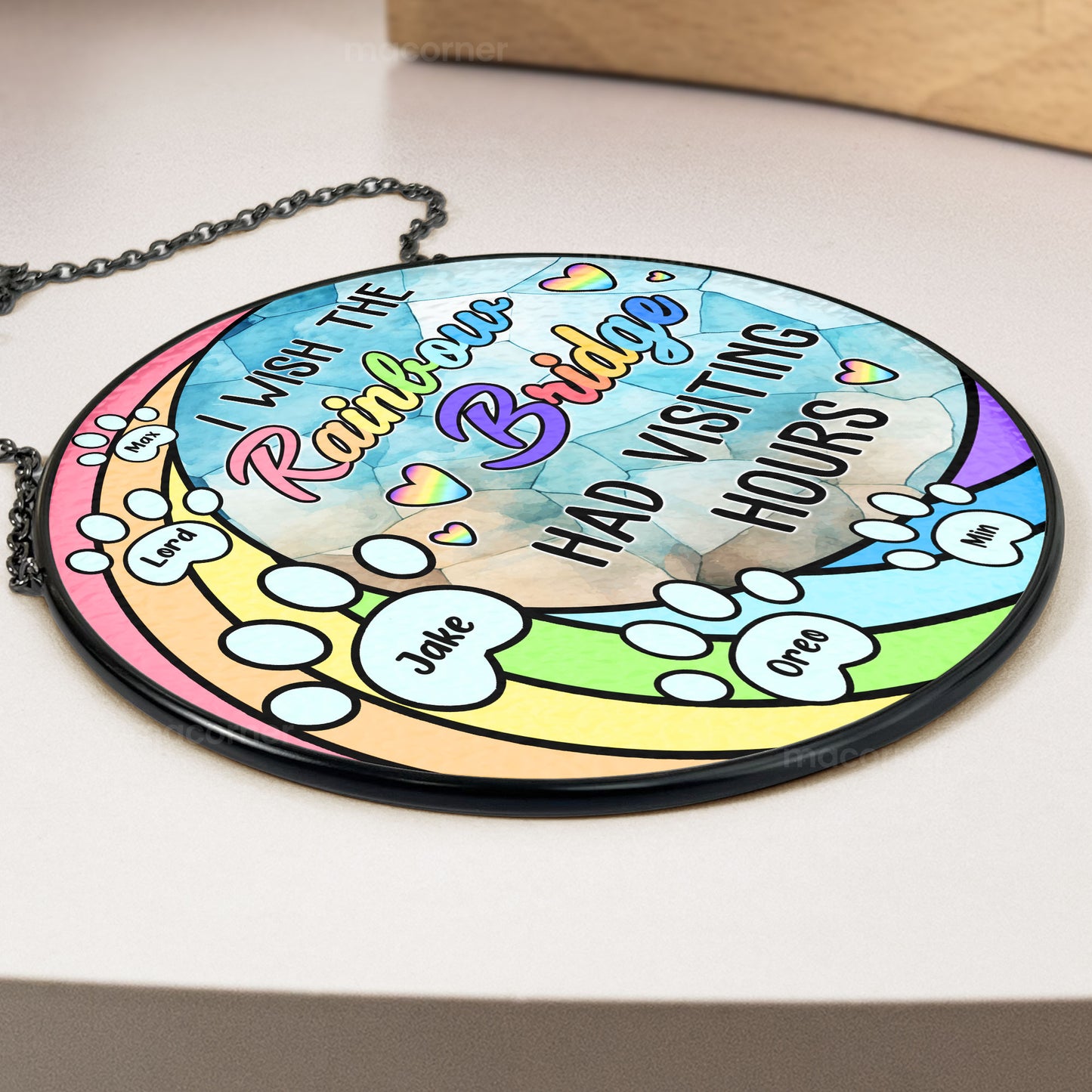 The Rainbow Bridge - Personalized Stained Glass Window Hanging Suncatcher