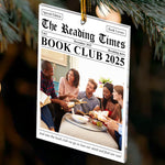 The Reading Times Book Club Newspaper - Personalized Acrylic Photo Ornament