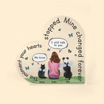 The Road To My Heart Is Paved With Pawprints - Personalized Heart Shaped Acrylic Plaque - Memorial, Sympathic Gift For Loss Cat & Dog's Owner, Pet Loss