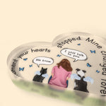 The Road To My Heart Is Paved With Pawprints - Personalized Heart Shaped Acrylic Plaque - Memorial, Sympathic Gift For Loss Cat & Dog's Owner, Pet Loss