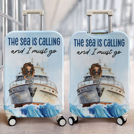 The Sea Is Calling Me - Personalized Luggage Cover