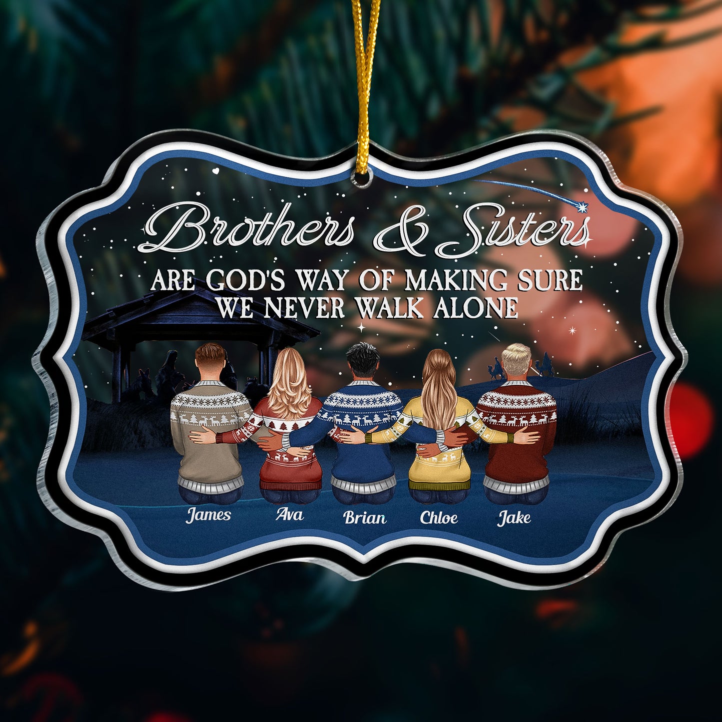 The Siblings Love Is Forever - Personalized Acrylic Ornament