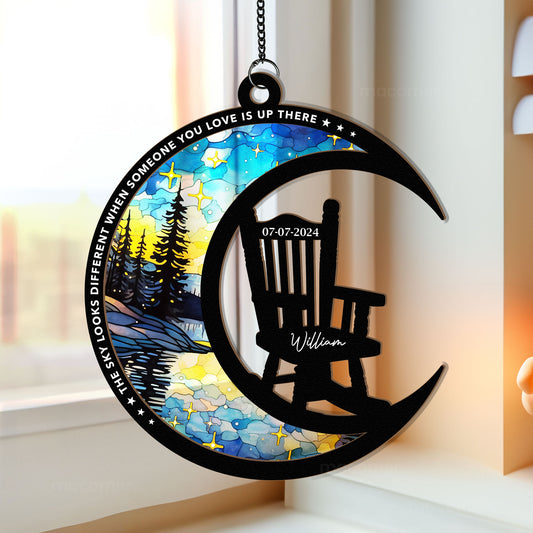 The Sky Looks Different Memorial - Personalized Window Hanging Suncatcher Ornament