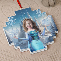 The Snow Princess - Christmas Gifts For Little Girls, Daughter - Custom Buildable Christmas Photo Ornament