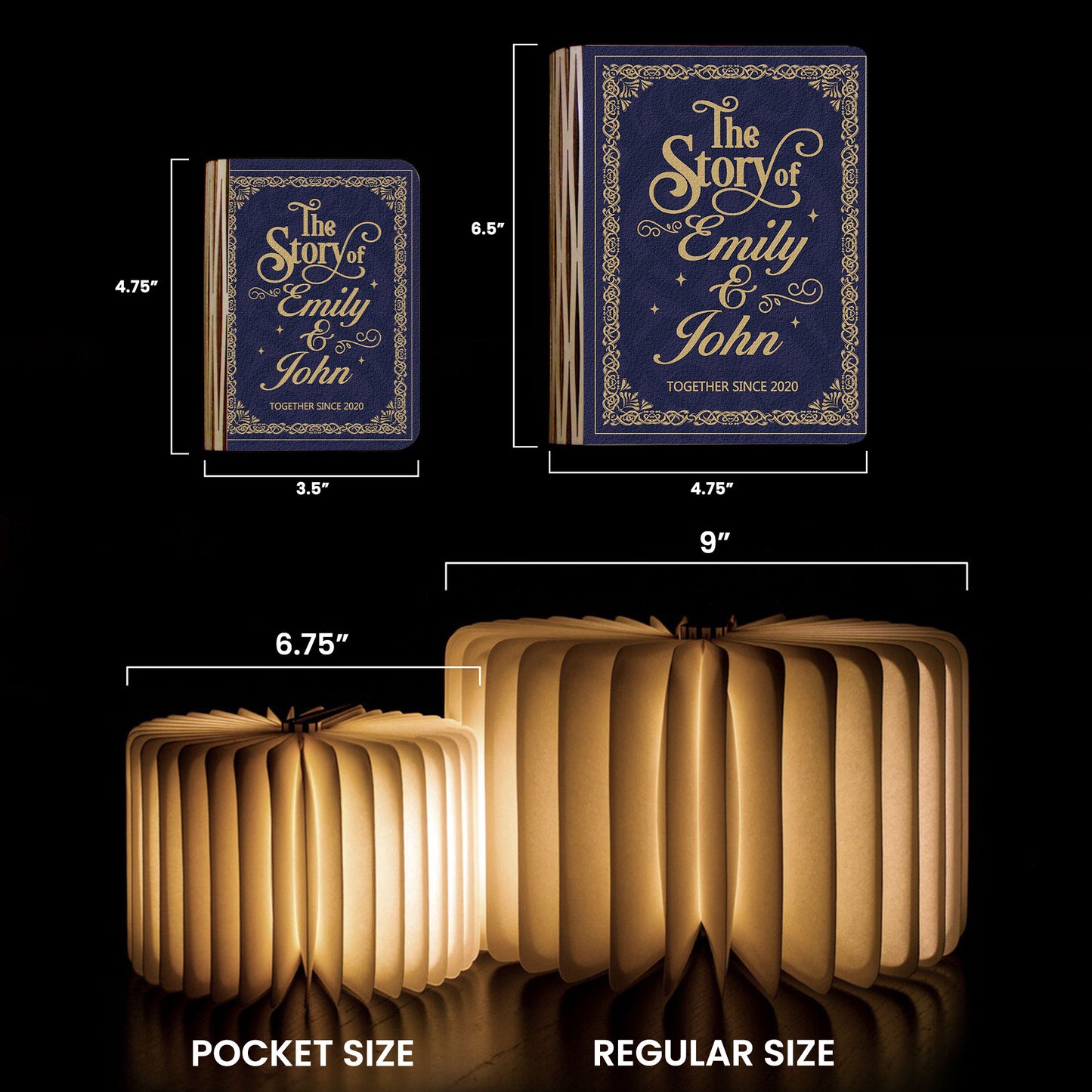 The Story Of Us - Personalized Book Lamp