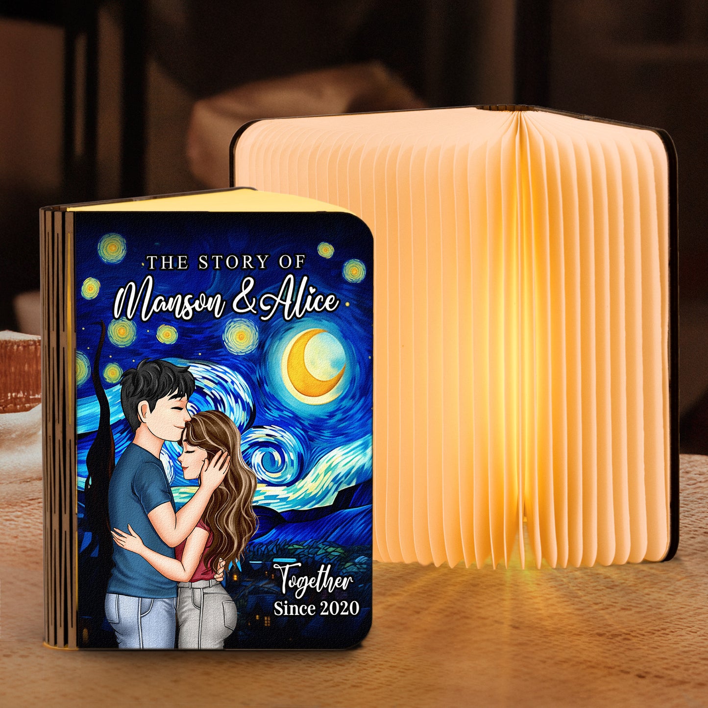 The Story Of Us, Together Since - Personalized Book Lamp