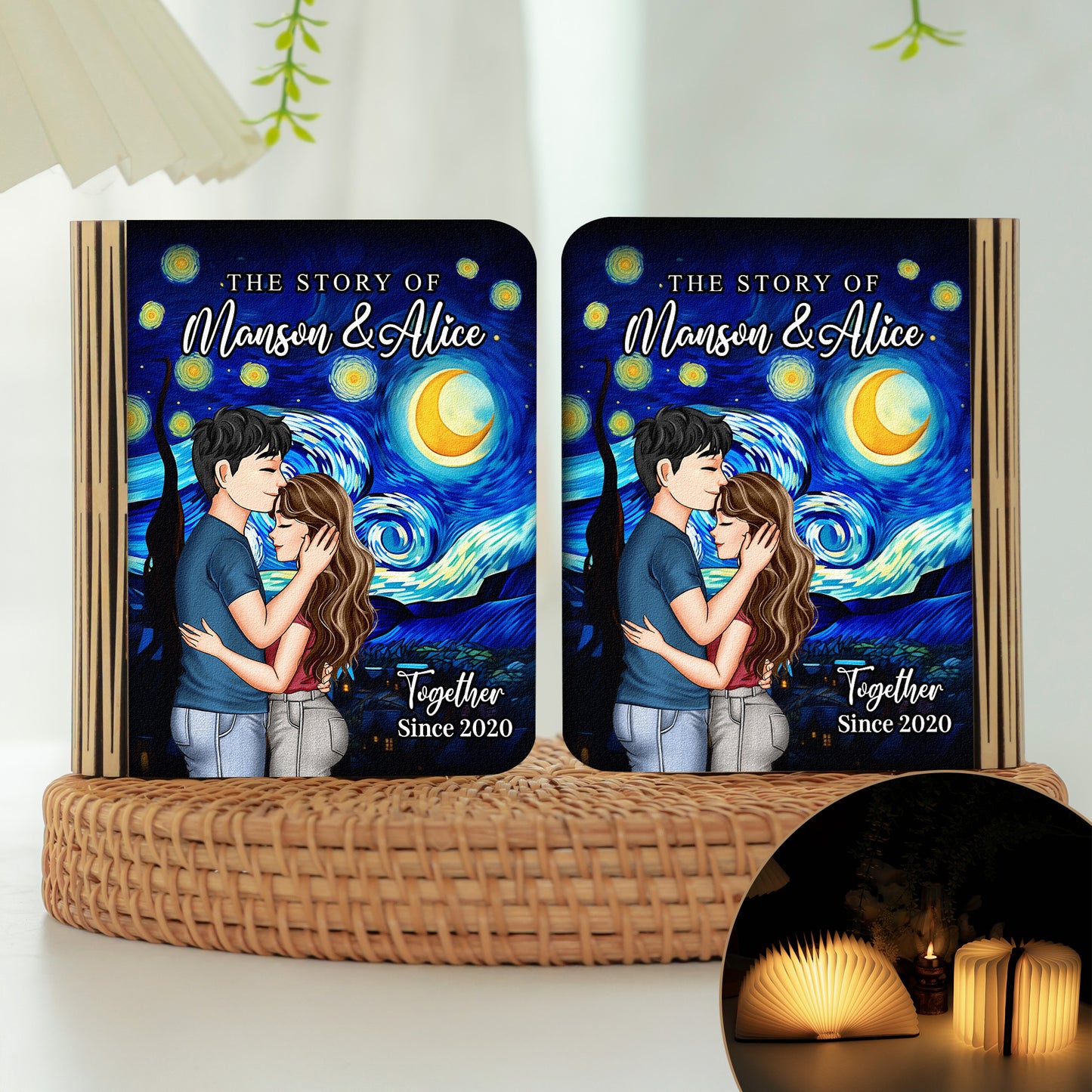 The Story Of Us, Together Since - Personalized Book Lamp