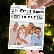 The Travel Times Newspaper - Personalized Acrylic Photo Ornament