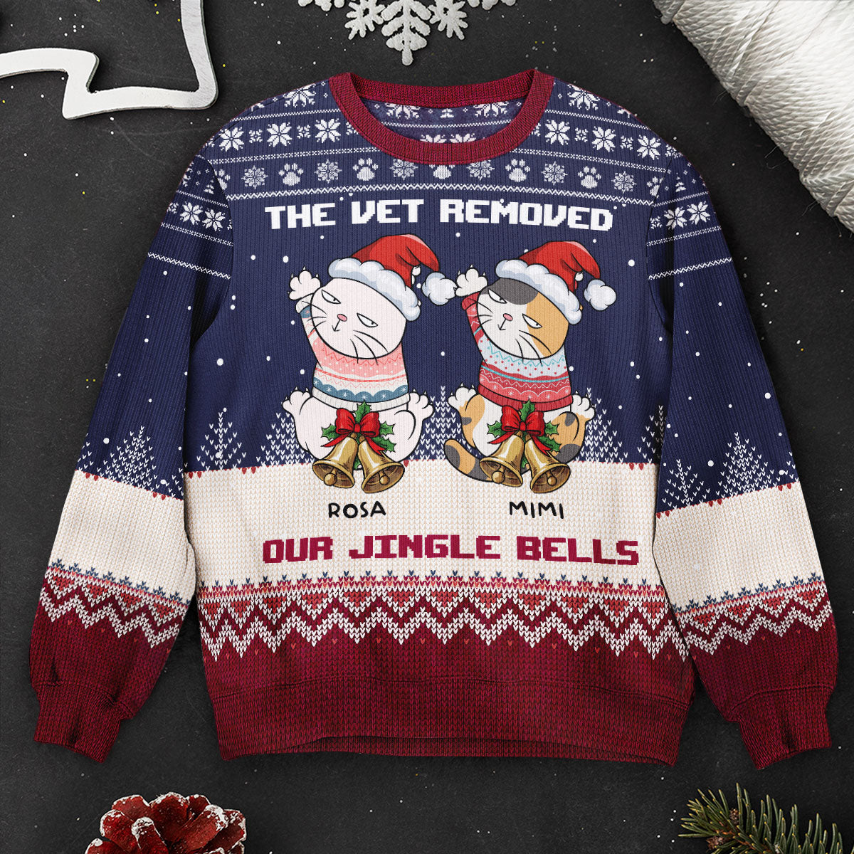 The Vet Removed My Jingle Bells - Personalized Ugly Sweater