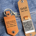 The Voice I Wish I Could Hear - Custom QR Code Voice & Photo - Personalized Leather Photo Keychain