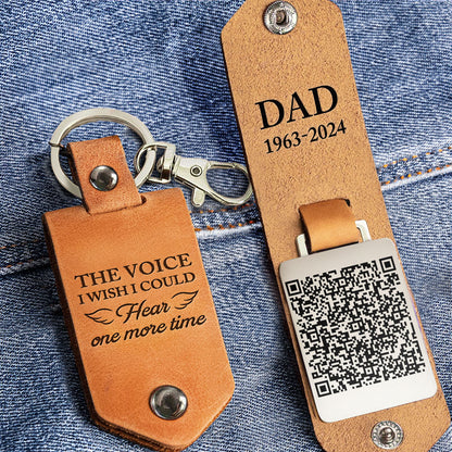 The Voice I Wish I Could Hear - Custom QR Code Voice & Photo - Personalized Leather Photo Keychain