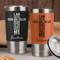 The Way And The Truth And The Life Faith Gift - Personalized 20oz Leather Wrapped Tumbler