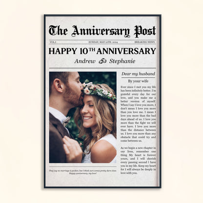 The Wedding Times Happy Anniversary - Personalized Photo Poster