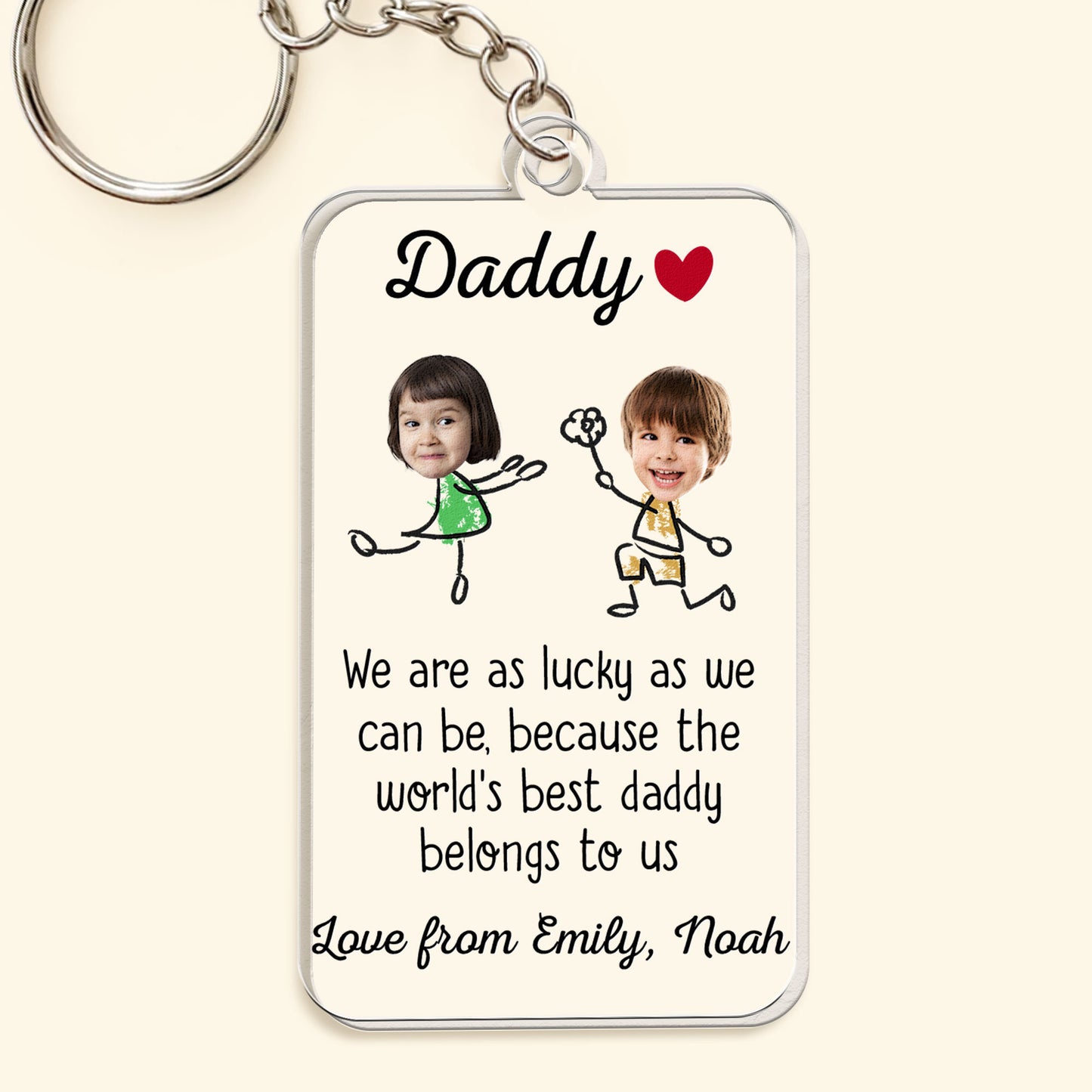The World's Best Daddy Belongs To Me - Personalized Acrylic Photo Keychain