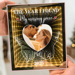 The Year I Found My Missing Piece  Anniversary Valentine's Day Gift - Personalized Photo Infinity Mirror Light Box