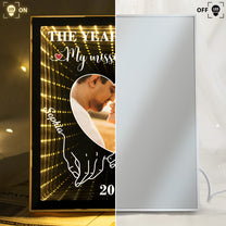 The Year I Found My Missing Piece  Anniversary Valentine's Day Gift - Personalized Photo Infinity Mirror Light Box