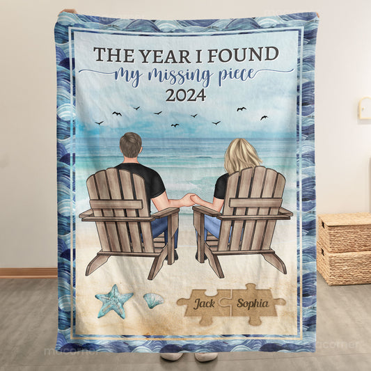 The Year I Found My Missing Piece Couple Gift - Personalized Blanket