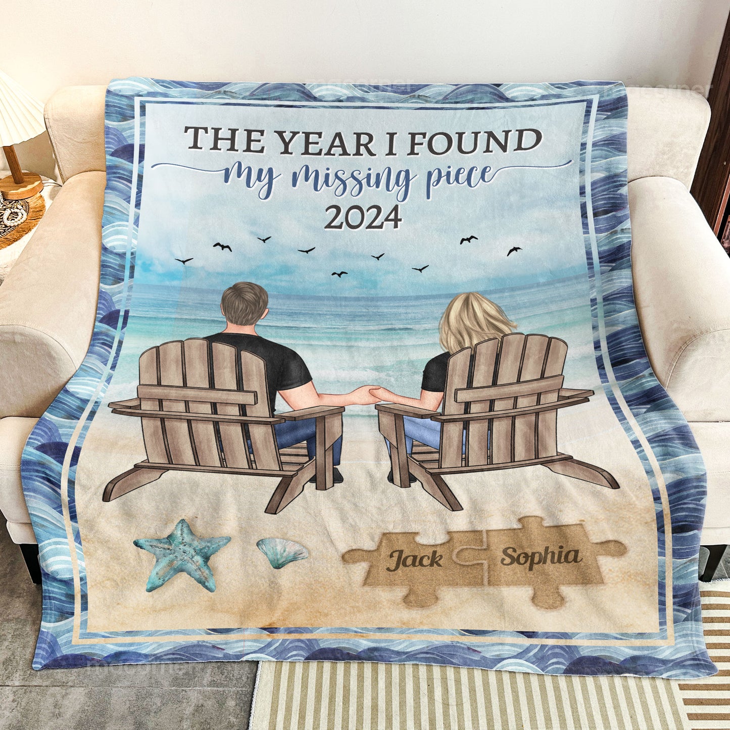 The Year I Found My Missing Piece Couple Gift - Personalized Blanket