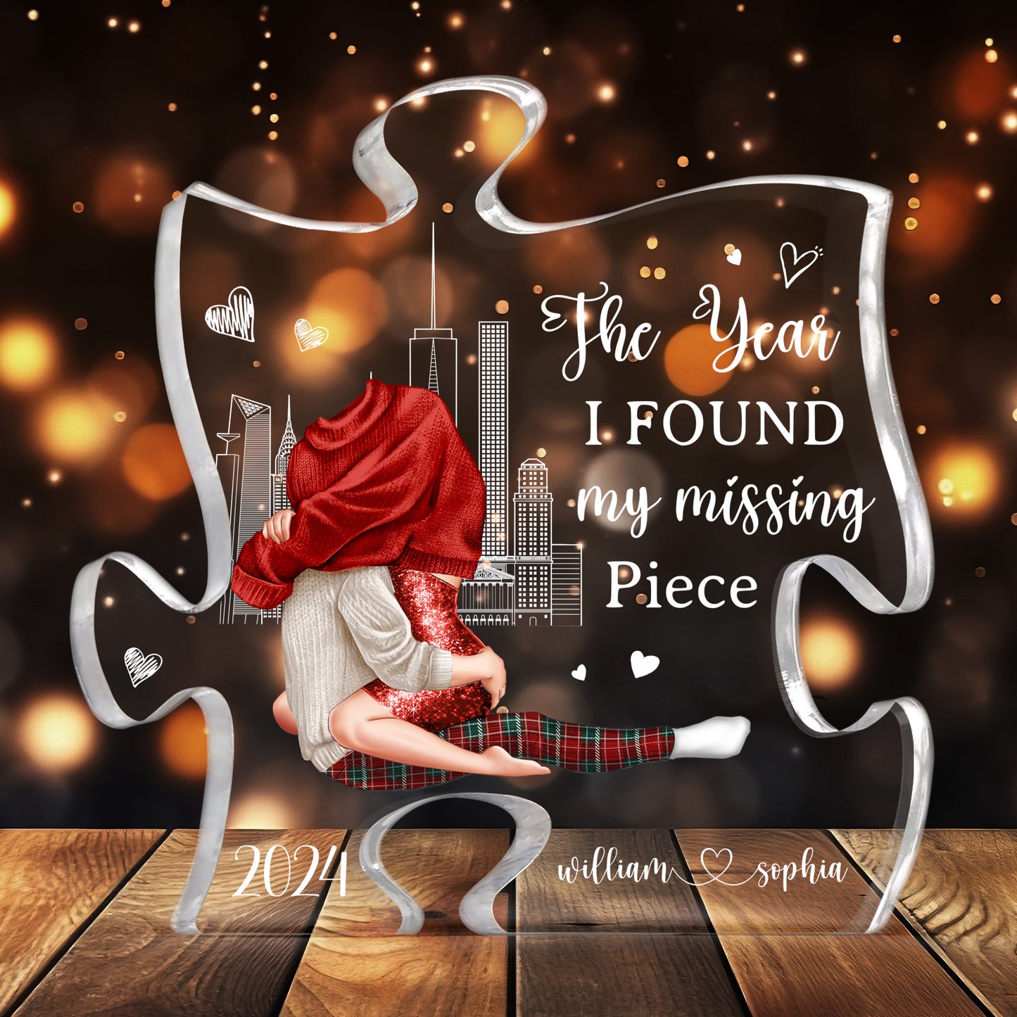 The Year I Found My Missing Piece Couple Romantic - Personalized Acrylic Plaque