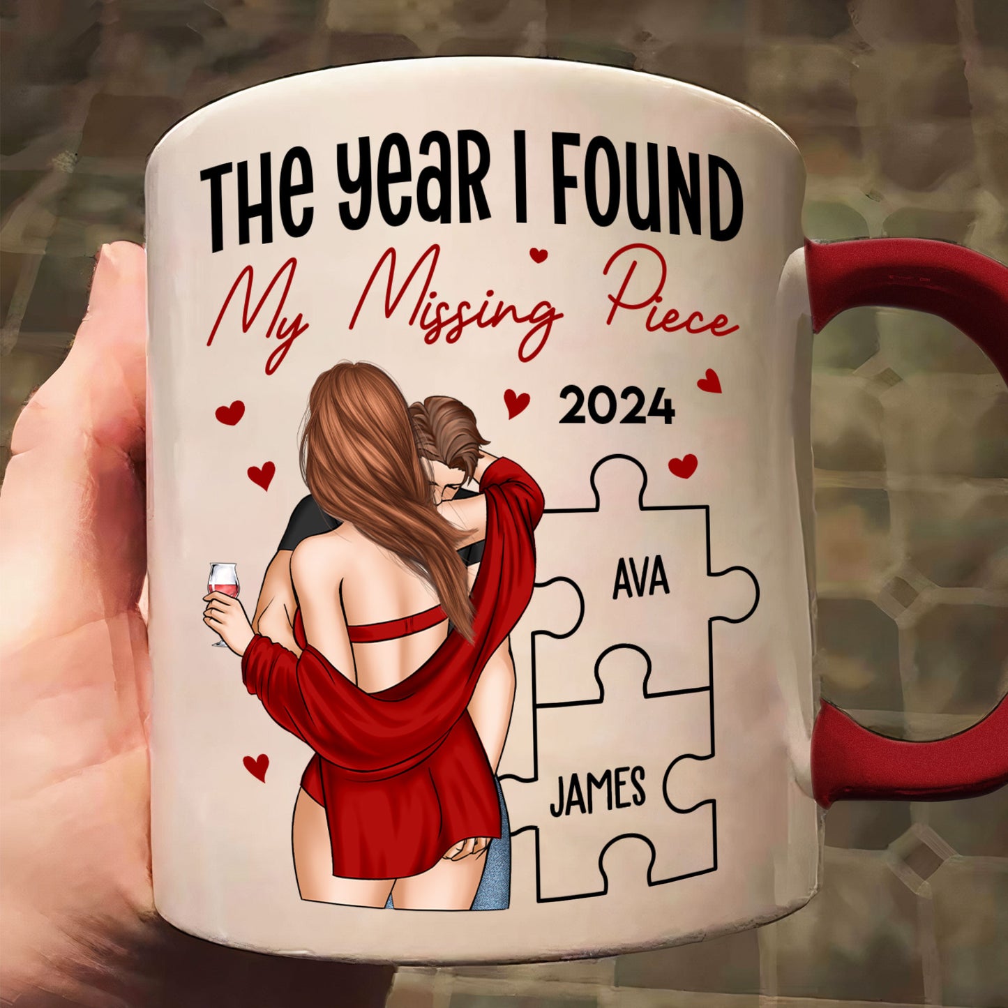 The Year I Found My Missing Piece - Personalized Accent Mug