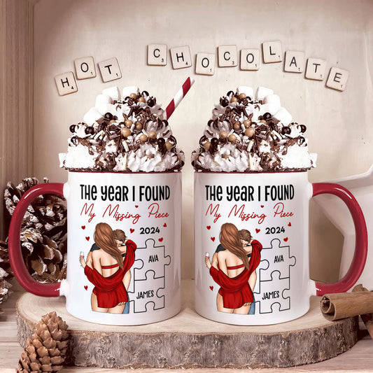 The Year I Found My Missing Piece - Personalized Accent Mug