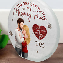 The Year I Found My Missing Piece - Personalized Round Flat Bottle Light