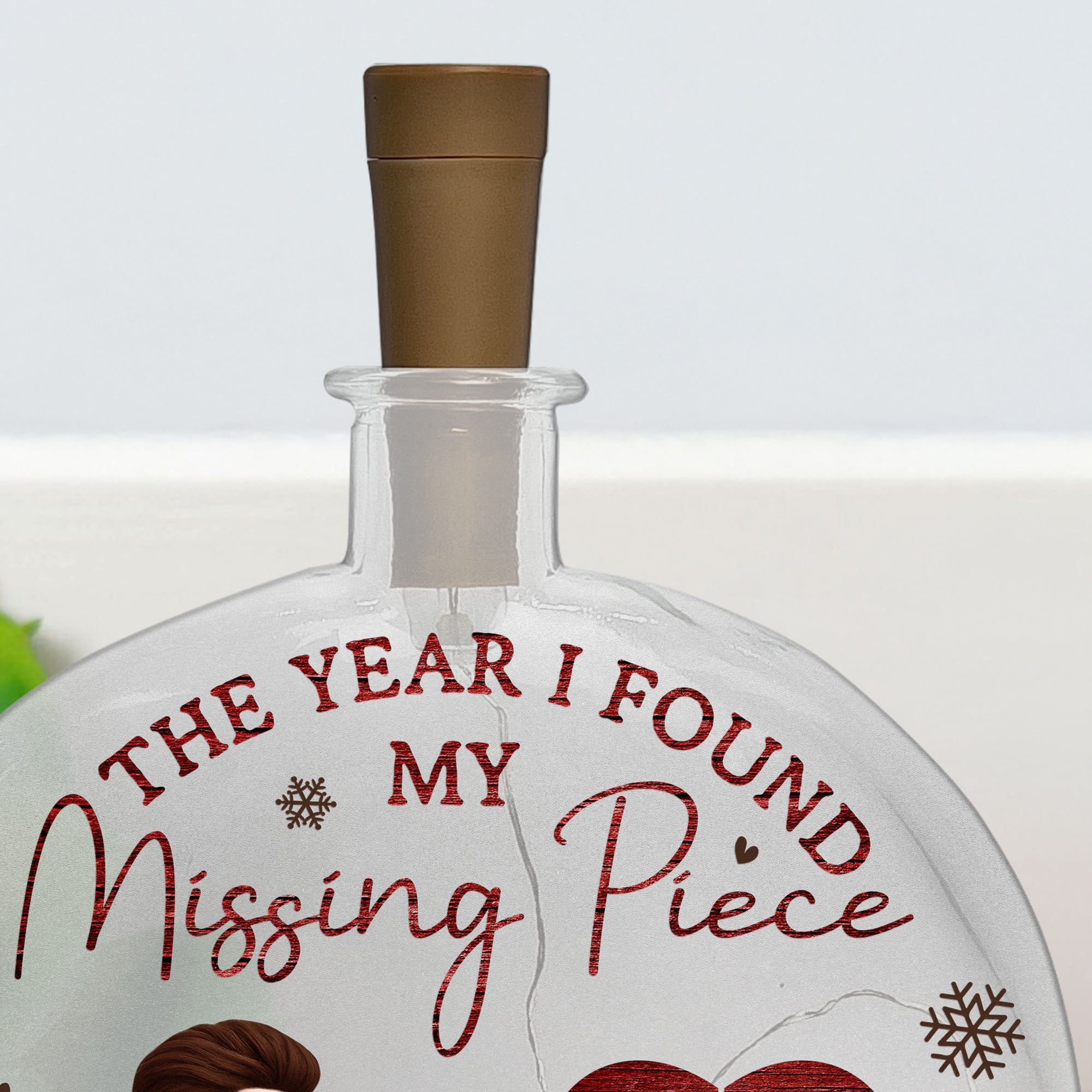 The Year I Found My Missing Piece - Personalized Round Flat Bottle Light