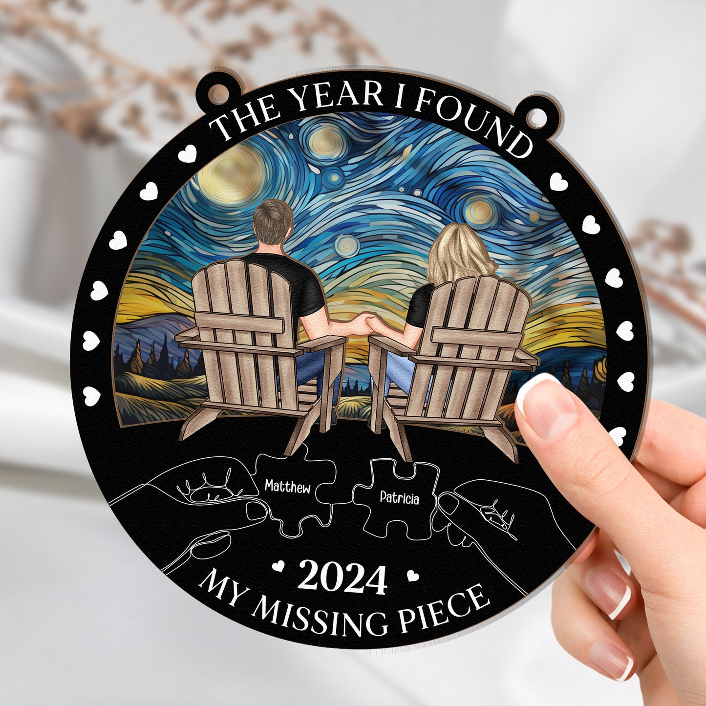 The Year I Found My Missing Piece - Personalized Window Hanging Suncatcher Ornament