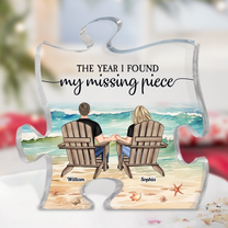 The Year I Found My Missing Piece Puzzle-Shaped - Personalized Acrylic Plaque