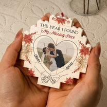 The Year I Found My Missing Piece - Wedding Gifts - Personalized Buildable Christmas Photo Ornament