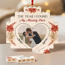 The Year I Found My Missing Piece - Wedding Gifts - Personalized Buildable Christmas Photo Ornament