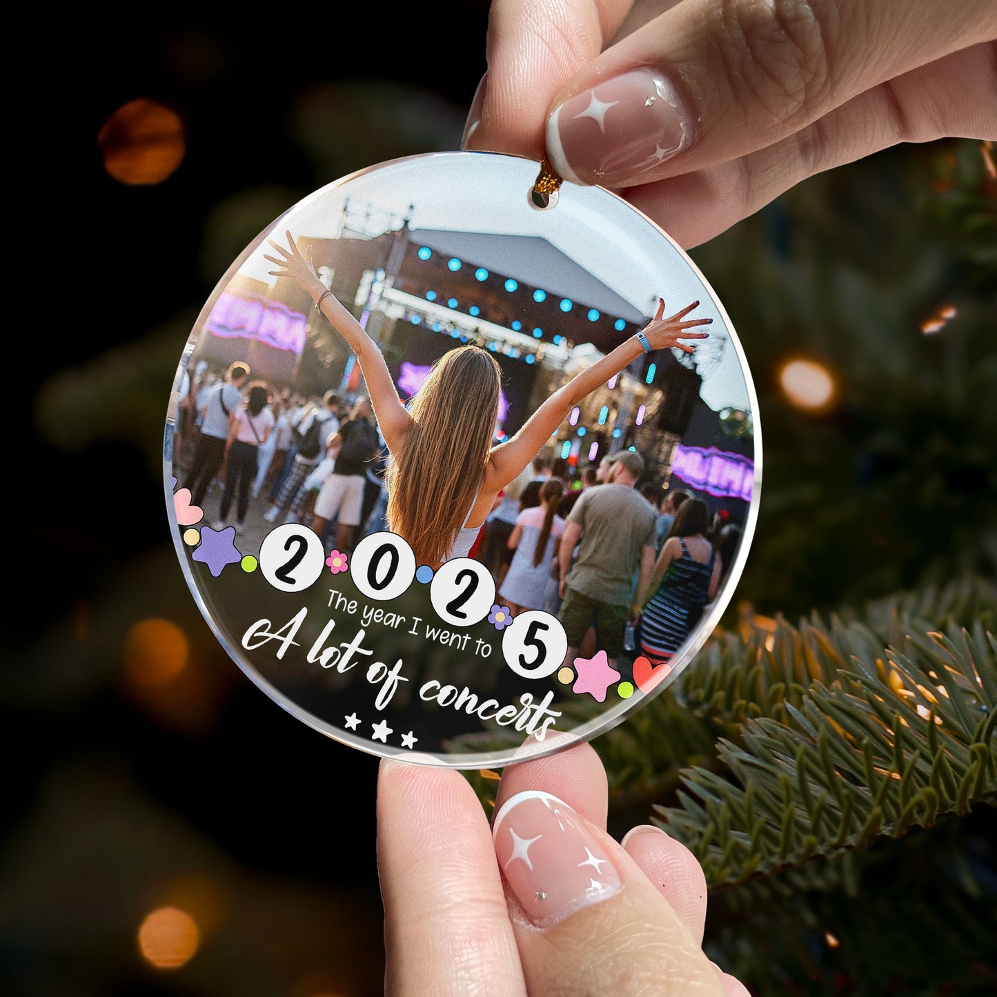 The Year I Went To A Lot Of Concerts - Personalized Acrylic Photo Ornament