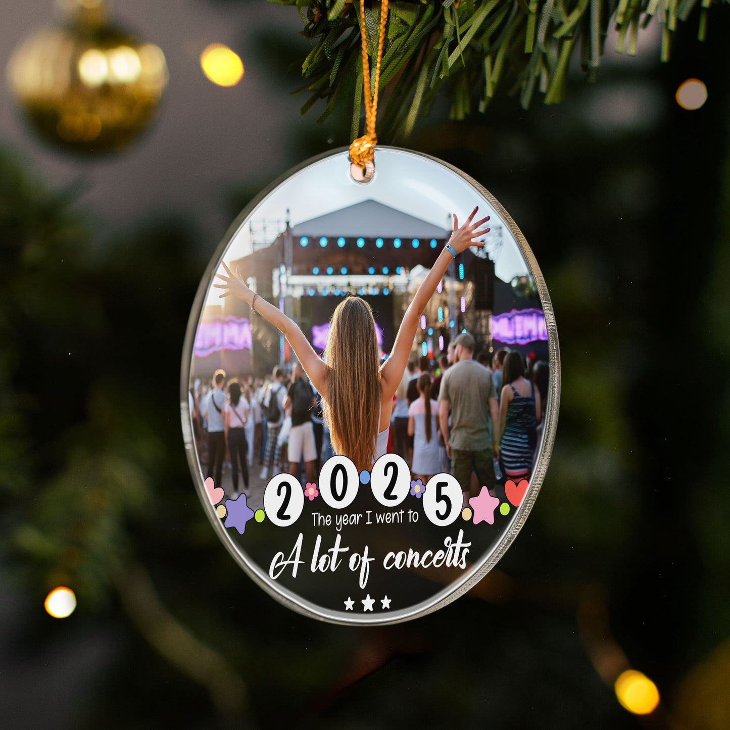 The Year I Went To A Lot Of Concerts - Personalized Acrylic Photo Ornament