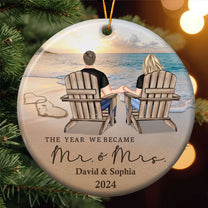 The Year We Became Mr. & Mrs. Couple Ornament - Personalized Ceramic Ornament