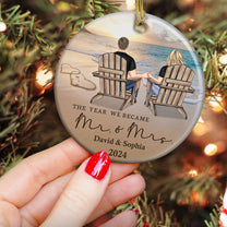 The Year We Became Mr. & Mrs. Couple Ornament - Personalized Ceramic Ornament