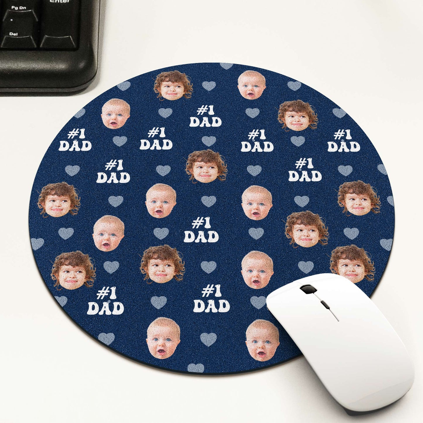 The #1 Dad Custom Kid Photo - Custom Shape Photo Mouse Pad