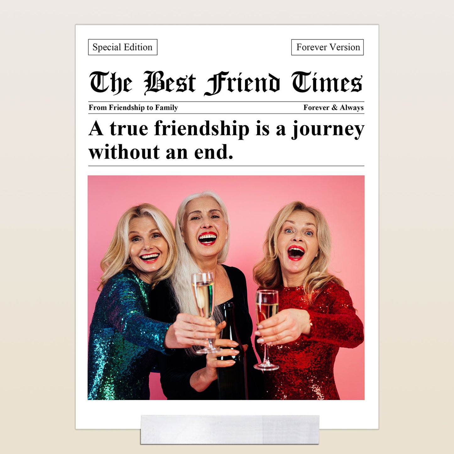 The Best Friends Times - Upload Friendship Photo - Gifts For Bffs, Sisters - Personalized Acrylic Photo Plaque